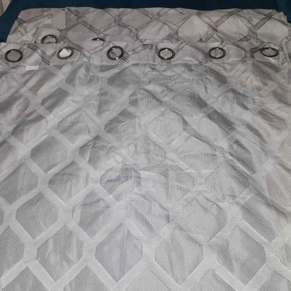 Grey Geometric Lattice Grommet Curtains 48 x 84